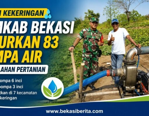 Cegah Kekeringan Meluas, Pemkab Bekasi Salurkan 83 Pompa Air ke Lahan Pertanian