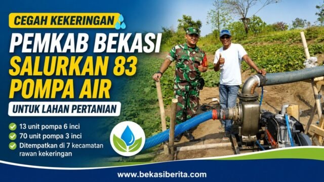 Cegah Kekeringan Meluas, Pemkab Bekasi Salurkan 83 Pompa Air ke Lahan Pertanian