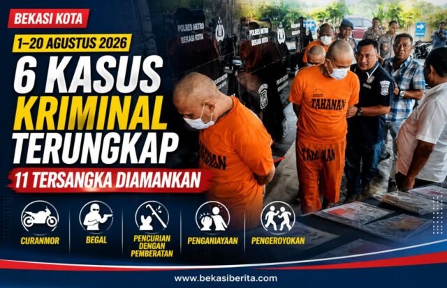 Polres Metro Bekasi Kota Ungkap Enam Kasus Kriminal Menonjol, 11 Tersangka Diamankan