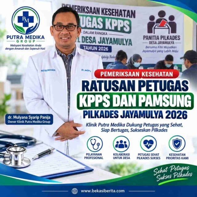 Klinik Putra Medika Periksa Kesehatan Ratusan KPPS dan Pamsung Pilkades Jayamulya 2026