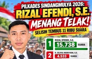 PILKADES SINDANGMULYA 2026 – RIZAL EFENDI, S.E. MENANG TELAK..! SELISIH TEMBUS 11 RIBU SUARA “berdasarkan pemberitaan yang memuat hasil rekapitulasi”