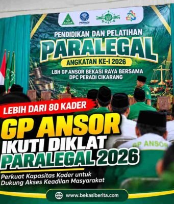 Diklat Paralegal GP Ansor Bekasi Raya Perkuat Kapasitas Kader dan Akses Keadilan di Bekasi Poster Pelatihan Paralegal GP Ansor 2026